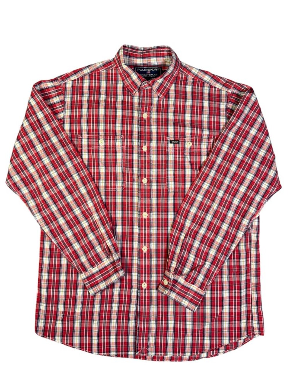 Polo Sport Sportsman Ralph Lauren Vintage 90s Cotton Plaid Shirt M